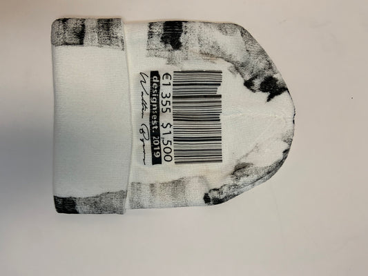 Black and white barcode beanie