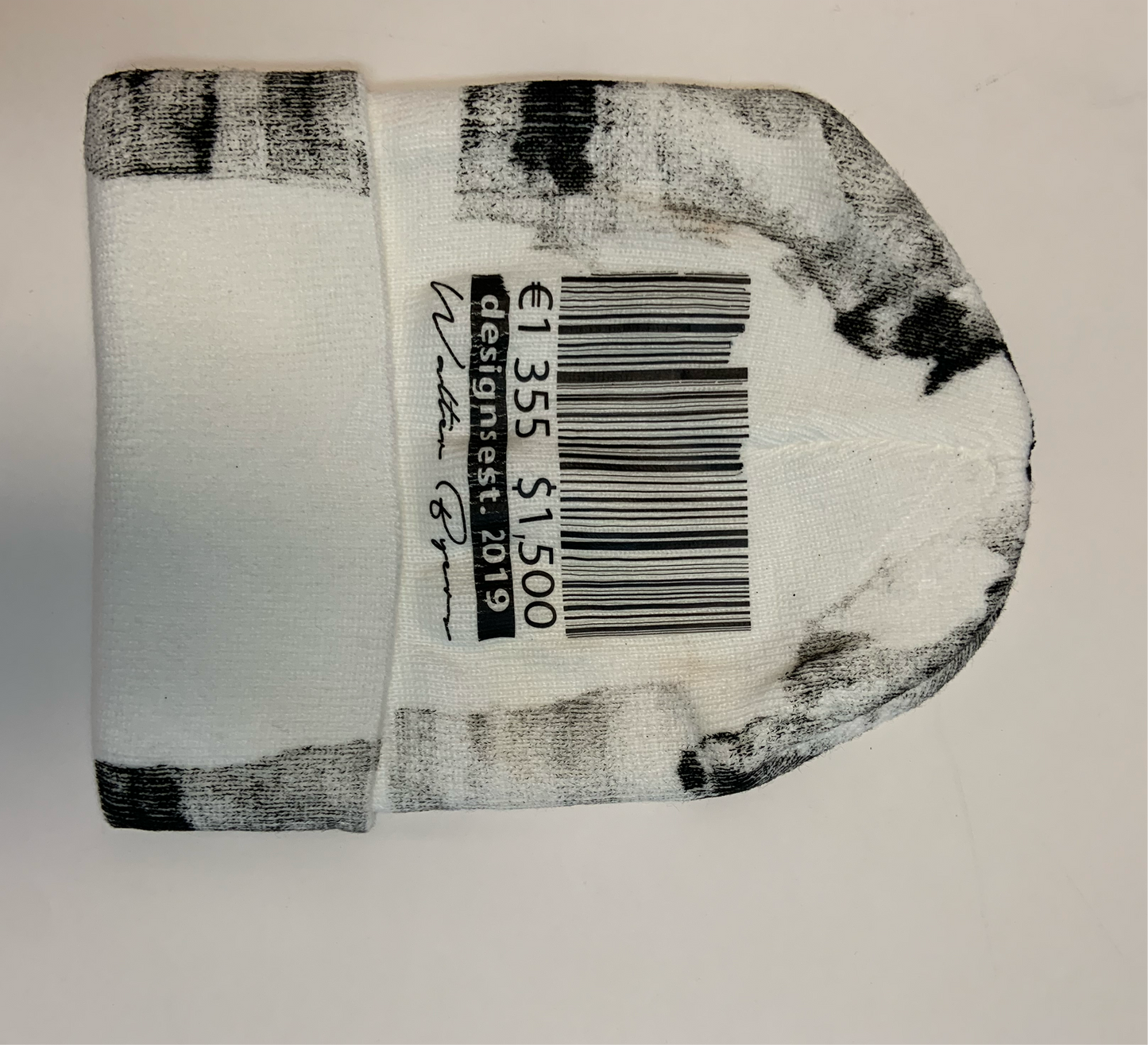 Black and white barcode beanie