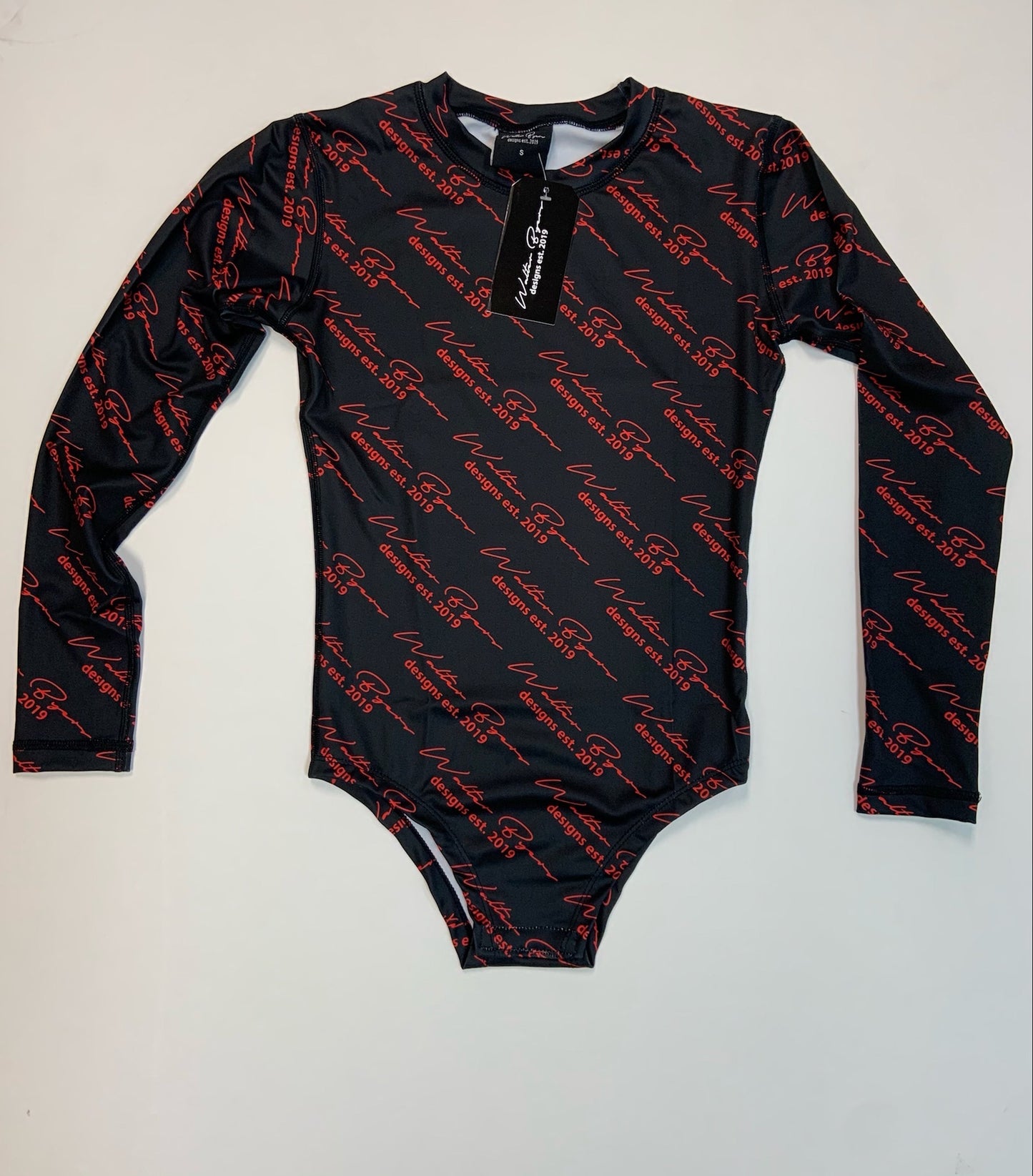 Black w/red signature all over bodysuit