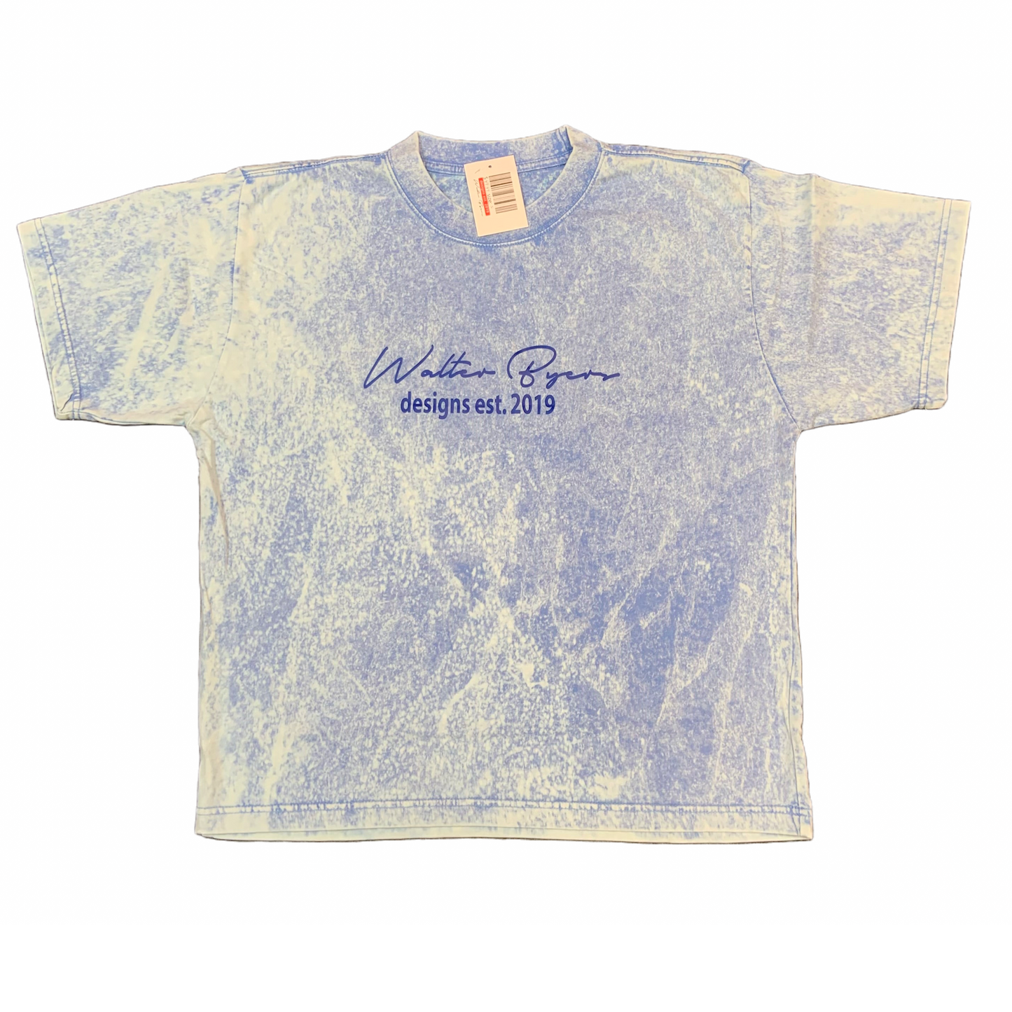 Blue acid wash heavy T-shirt