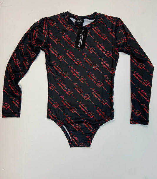 Signature bodysuit black and red