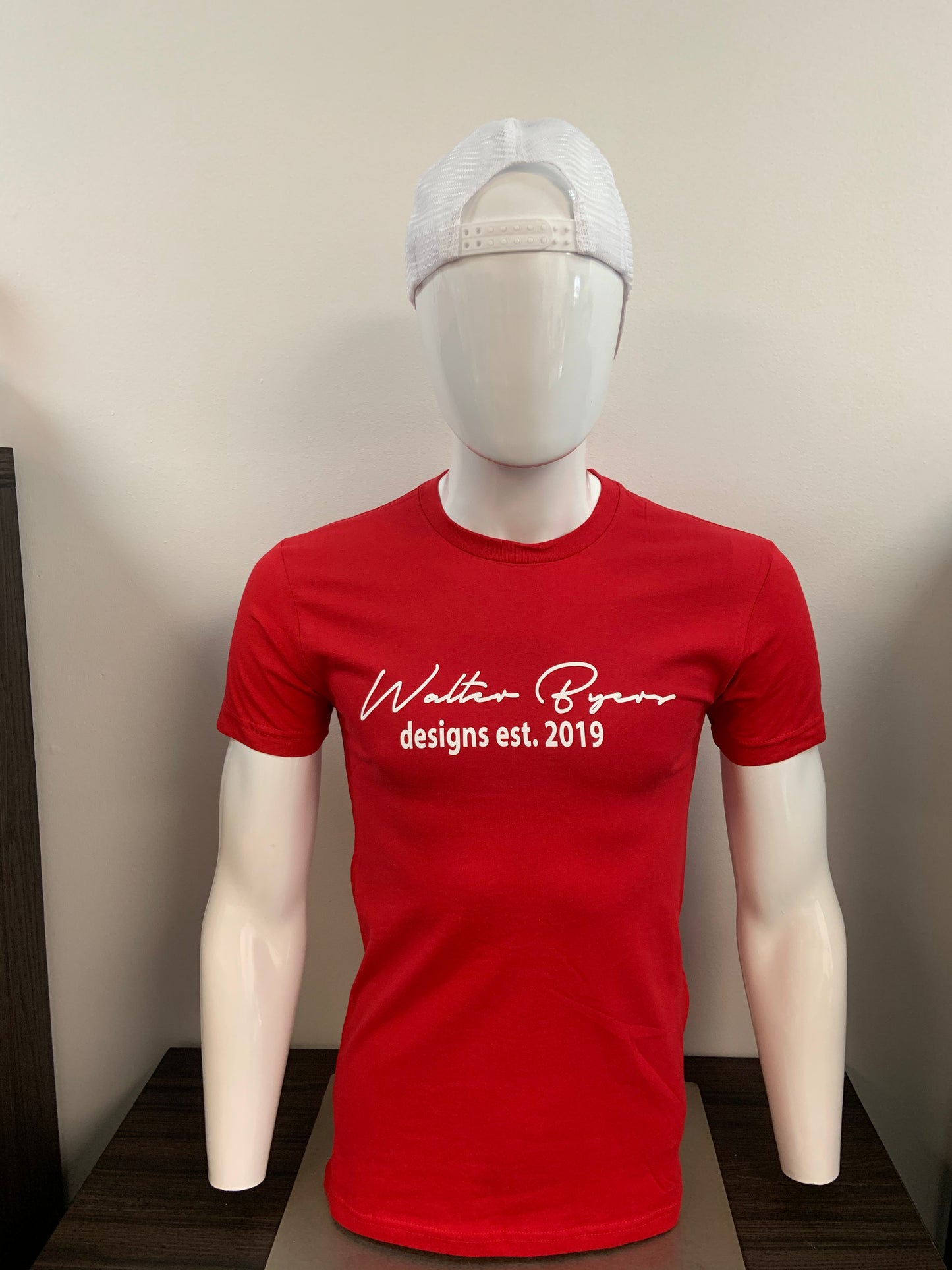 Red with white signature T-shirt